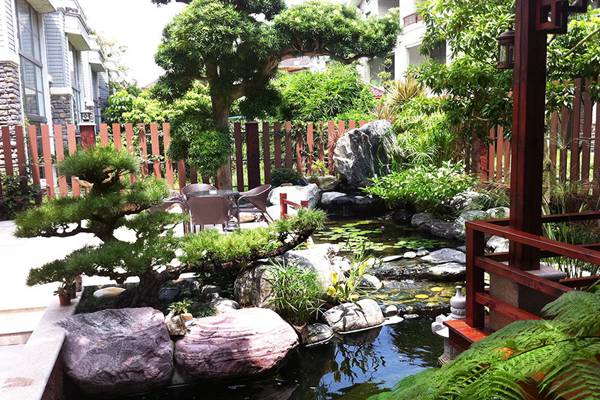 小庭院制作鱼池